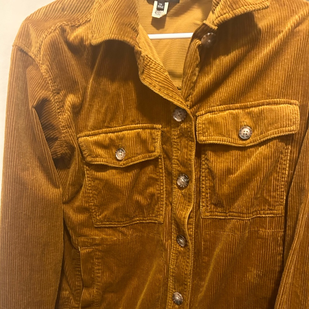 Madewell Corduroy Yorkway Shirt Jacket in Antique Gold size XS